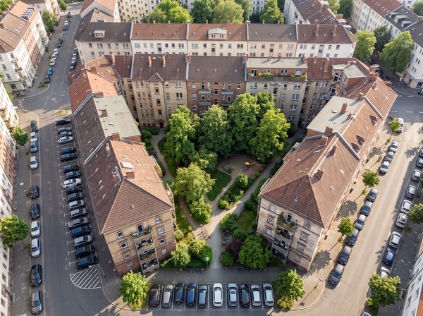 Luftaufnahme eines Wohnblocks – Bewertung eines Immobilienportfolios